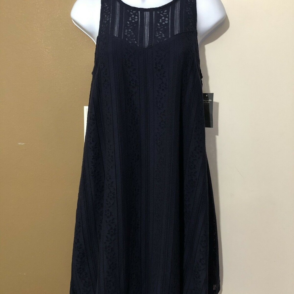 Abercrombie & Fitch Navy Sleeveless Lace Dress NWT